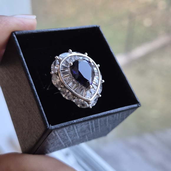 Vintage Silver 925 and Blue Sulver Ring - Picture 9 of 9